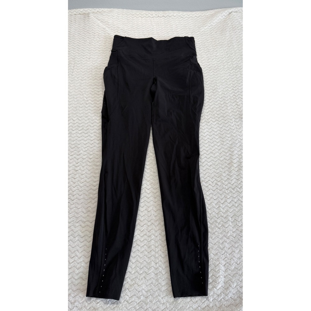 Lululemon Fast and Free High-Rise Tight 25" Black Leggings LW5FLOS Size 8